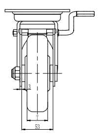 Bánh xe PU xoay khóa Shenpai D130, 25A20-1652