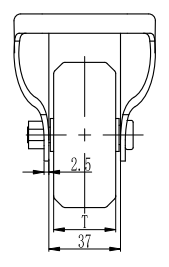 Bánh xe PU cố định Shenpai D75, 25A03-1052