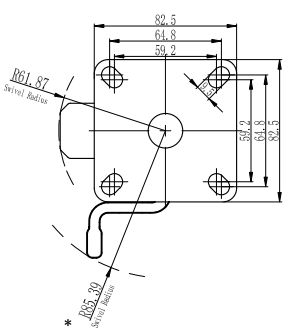 Bánh xe PU xoay khóa Shenpai D75, 25A02-1052