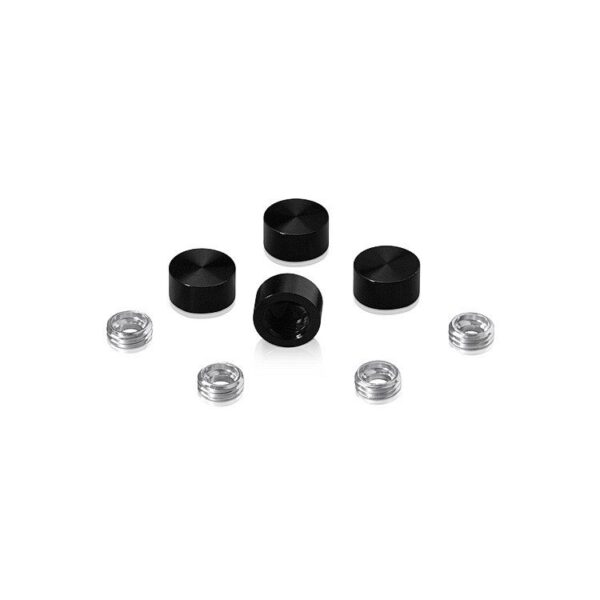 set of 4 screw cover diameter 1 2 aluminum black anodized finish 3