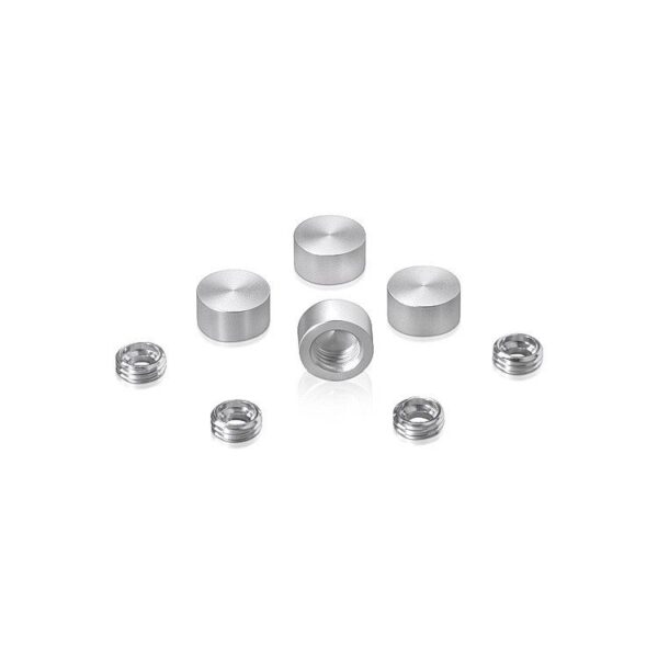 set of 4 screw cover diameter 1 2 aluminum clear anodized finish 3