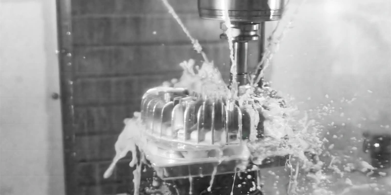 CNC precision machining in progress