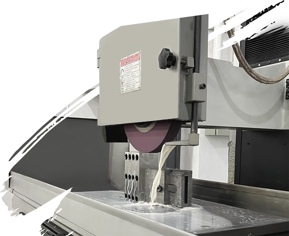 Grinding the mold with a grinding machine