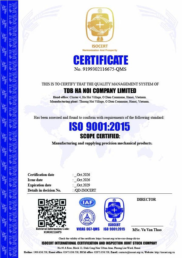ISO Certified CNC Manufacturers in Vietnam